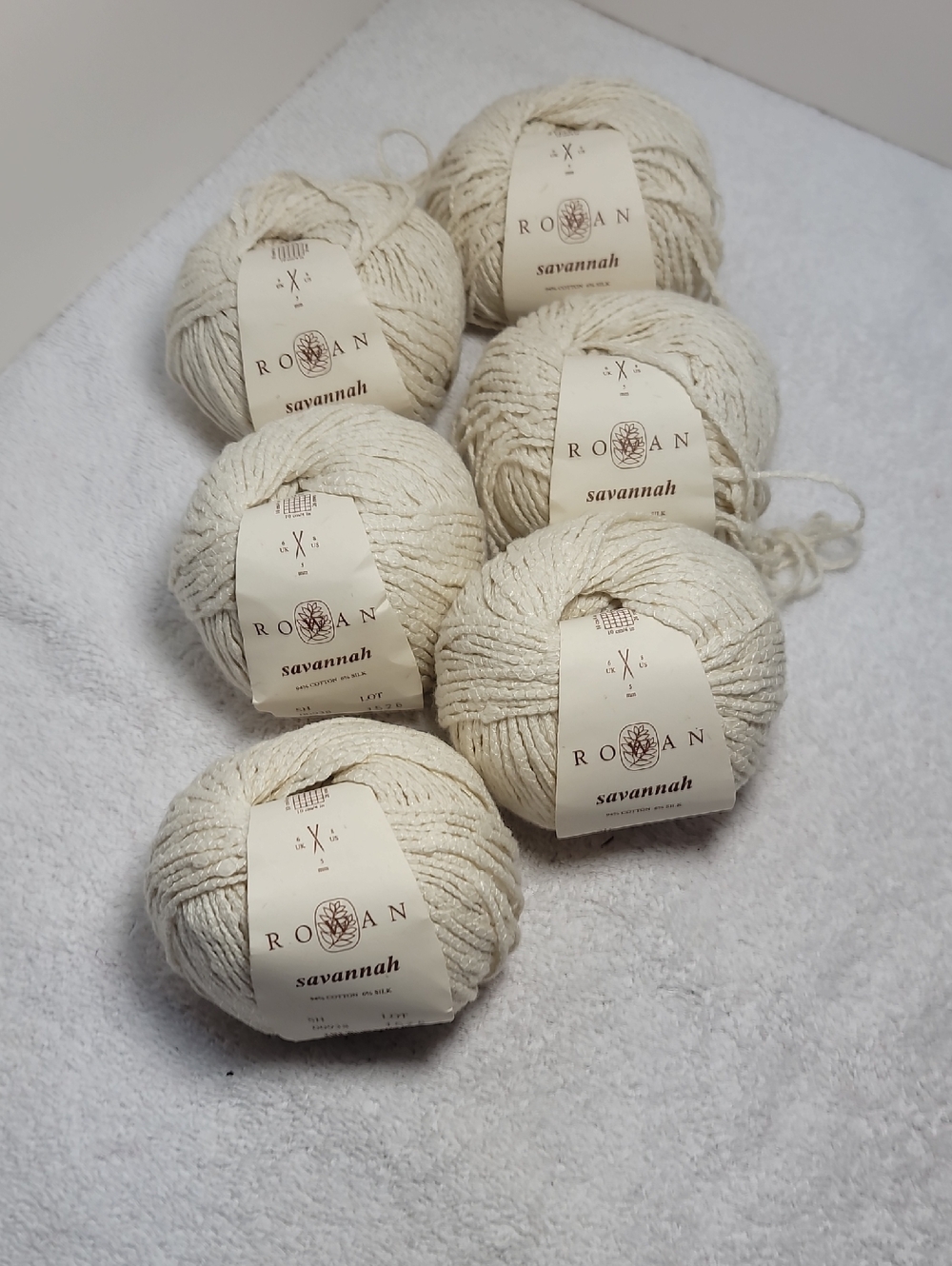 Rowan Savannah Natural Cream Yarn - 6 Balls NWT